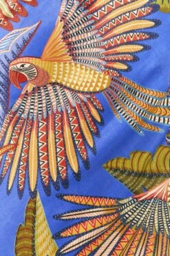 Farm Rio Blue Macaw Flight Lenzing™ Ecovero™ Viscose Midi Dress -Farm Rio Store 305297 04