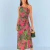 Farm Rio Pink Leaves Midi Dress 2 Farm Rio Pink Leaves Midi Dress -Farm Rio Store 305298 01