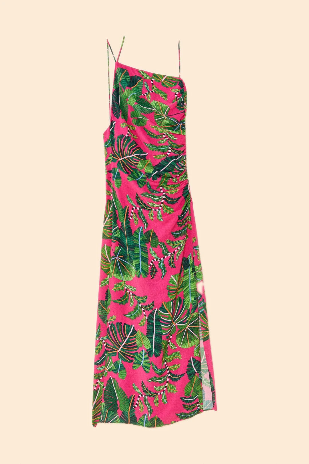 Farm Rio Pink Leaves Midi Dress 7 Farm Rio Pink Leaves Midi Dress - Image 5