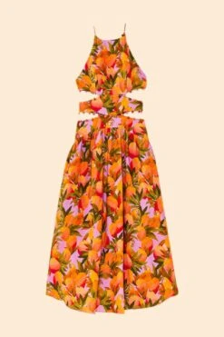 Farm Rio Lilac Mango Macaws Midi Dress 13 Farm Rio Lilac Mango Macaws Midi Dress -Farm Rio Store 305347 06