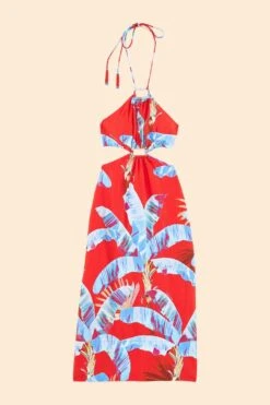 Farm Rio Red Sweet Jungle Cut Out Midi Dress -Farm Rio Store 305349 06
