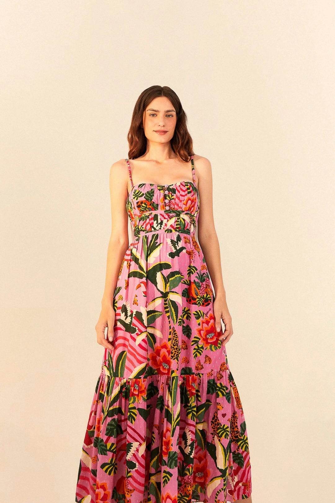 Pink Leopard Forest Midi Dress 4 Pink Leopard Forest Midi Dress - Image 2