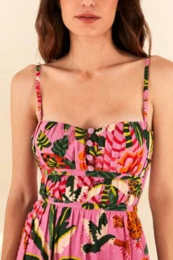 Pink Leopard Forest Midi Dress 10 Pink Leopard Forest Midi Dress -Farm Rio Store 305796 03