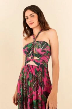 Pink Leaves Cut Out Maxi Dress 11 Pink Leaves Cut Out Maxi Dress -Farm Rio Store 305799 03 1