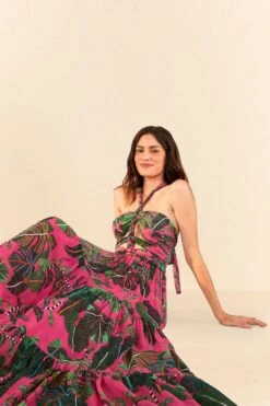 Pink Leaves Cut Out Maxi Dress 12 Pink Leaves Cut Out Maxi Dress -Farm Rio Store 305799 04 1