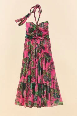 Pink Leaves Cut Out Maxi Dress 15 Pink Leaves Cut Out Maxi Dress -Farm Rio Store 305799 07