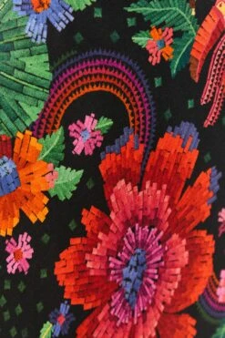 Farm Rio Black Blooming Garden Lenzing™ Ecovero™ Viscose Midi Dress -Farm Rio Store 306067 05 1