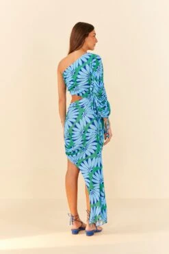 Farm Rio Green Copacabana Asymmetrical Midi Dress -Farm Rio Store 306071 03