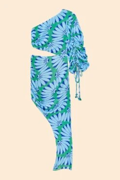 Farm Rio Green Copacabana Asymmetrical Midi Dress -Farm Rio Store 306071 06