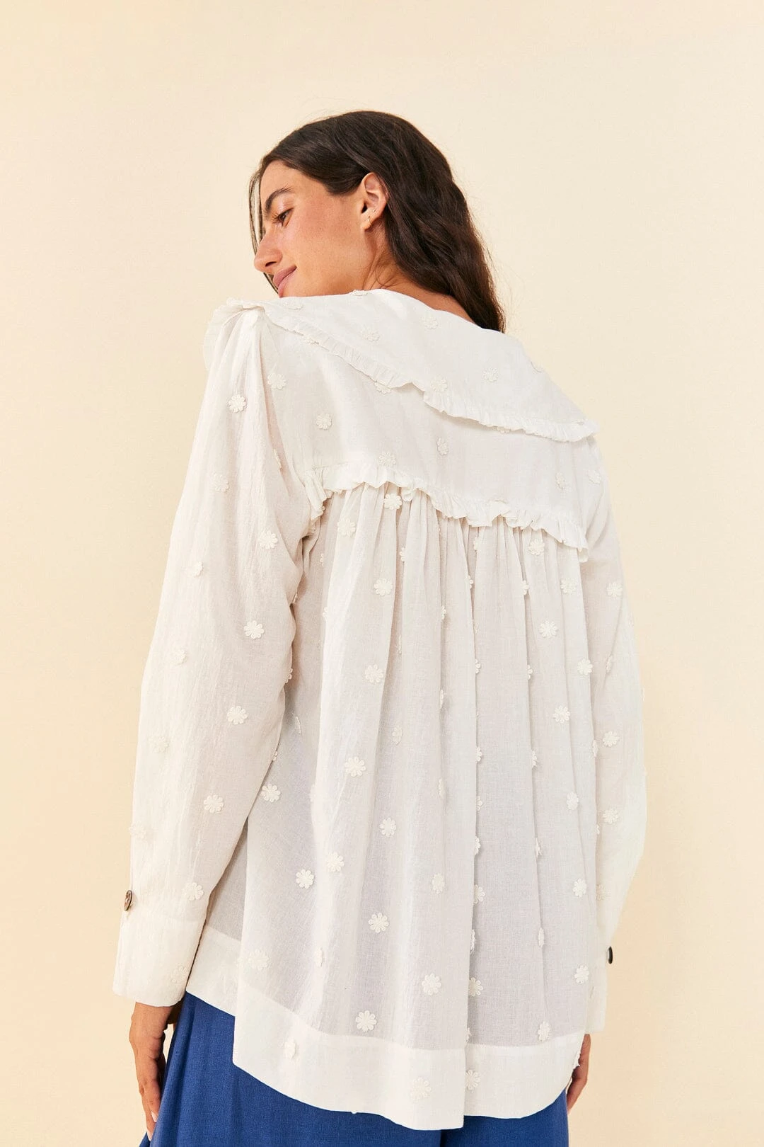 Farm Rio Off-White 3D Flowers Blouse 4 Farm Rio Off-White 3D Flowers Blouse - Image 2