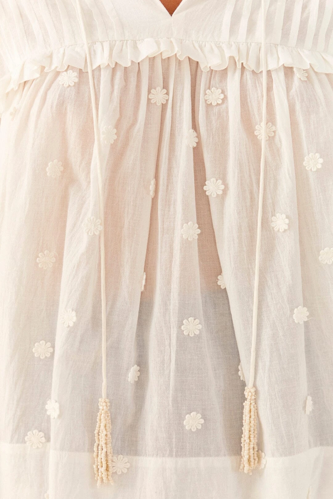 Farm Rio Off-White 3D Flowers Blouse 6 Farm Rio Off-White 3D Flowers Blouse - Image 4