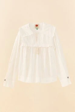 Farm Rio Off-White 3D Flowers Blouse 11 Farm Rio Off-White 3D Flowers Blouse -Farm Rio Store 306074 06