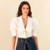 Farm Rio Off-White Cropped Blouse -Farm Rio Store 306077 01