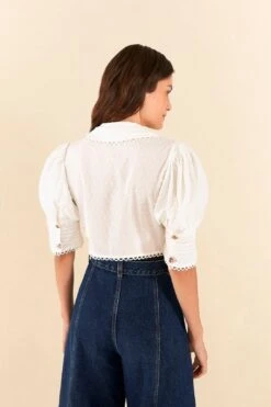 Farm Rio Off-White Cropped Blouse -Farm Rio Store 306077 04
