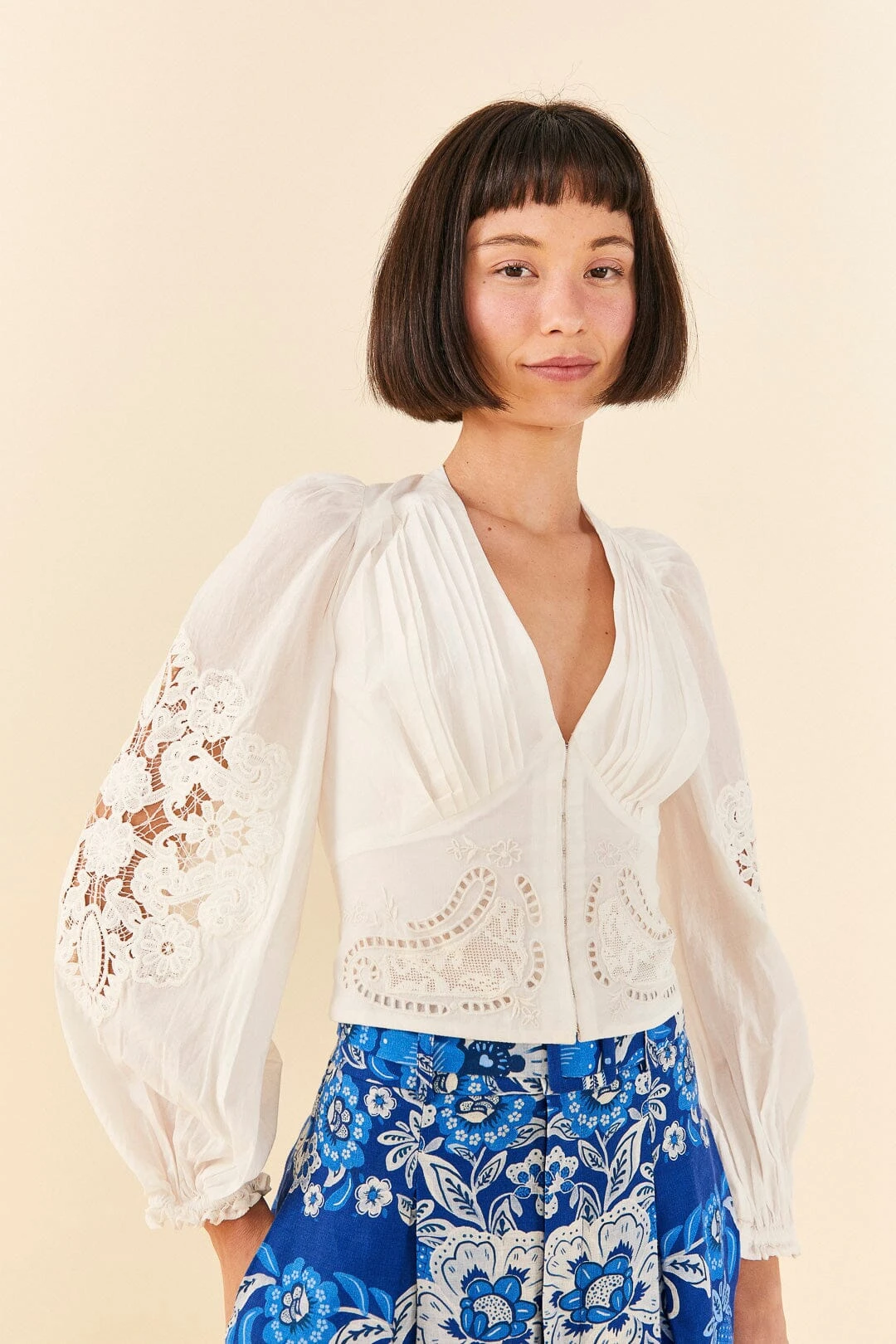 Farm Rio Off-White Lace Blouse 3 Farm Rio Off-White Lace Blouse