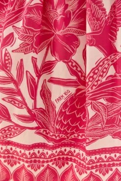 Farm Rio Pink Tropical Woodcut Maxi Dress 12 Farm Rio Pink Tropical Woodcut Maxi Dress -Farm Rio Store 306082 05
