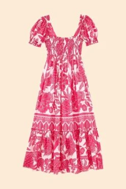 Farm Rio Pink Tropical Woodcut Maxi Dress 13 Farm Rio Pink Tropical Woodcut Maxi Dress -Farm Rio Store 306082 06