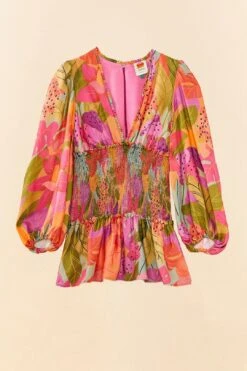 Farm Rio Sweet Forest Long Sleeve Mini Dress -Farm Rio Store 306085 06