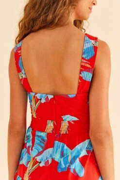 Farm Rio Red Sweet Jungle Midi Dress 10 Farm Rio Red Sweet Jungle Midi Dress -Farm Rio Store 306090 03