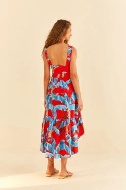 Farm Rio Red Sweet Jungle Midi Dress 11 Farm Rio Red Sweet Jungle Midi Dress -Farm Rio Store 306090 04