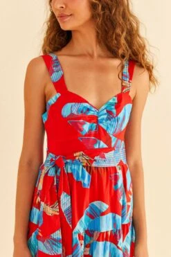 Farm Rio Red Sweet Jungle Midi Dress 12 Farm Rio Red Sweet Jungle Midi Dress -Farm Rio Store 306090 05