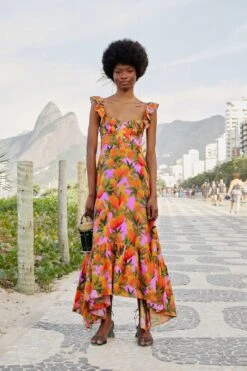 Lilac Mango Macaws Maxi Dress