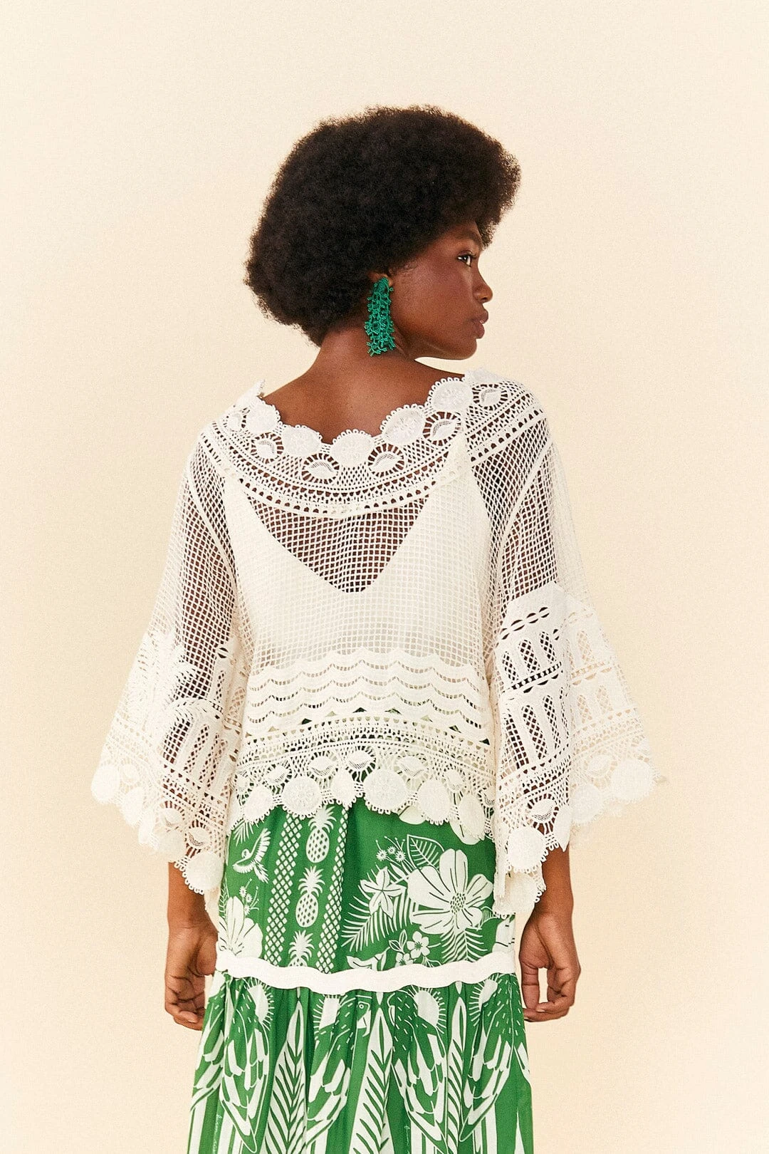 Farm Rio Off-White Morada Boa Guipire Blouse 4 Farm Rio Off-White Morada Boa Guipire Blouse - Image 2