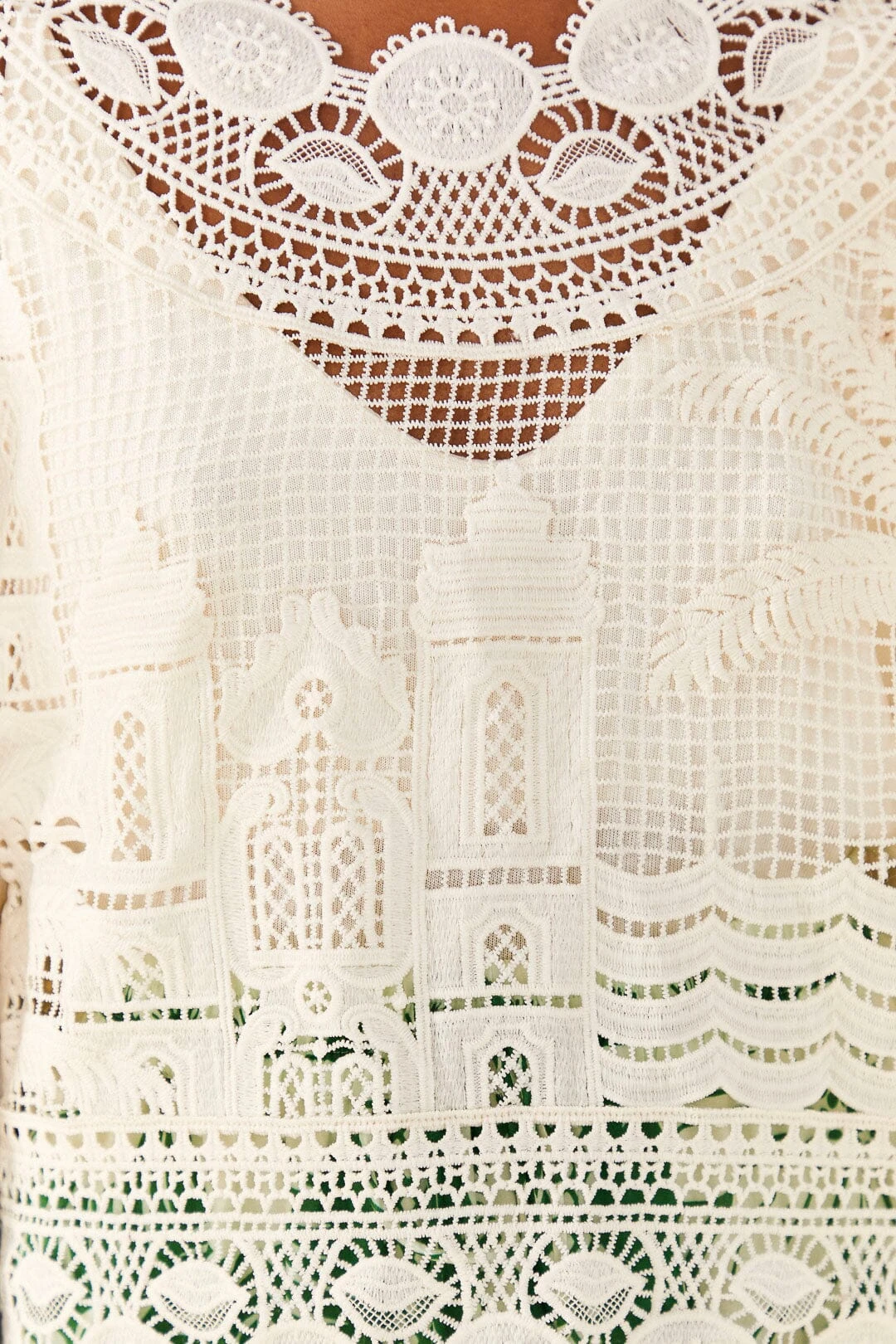 Farm Rio Off-White Morada Boa Guipire Blouse 6 Farm Rio Off-White Morada Boa Guipire Blouse - Image 4