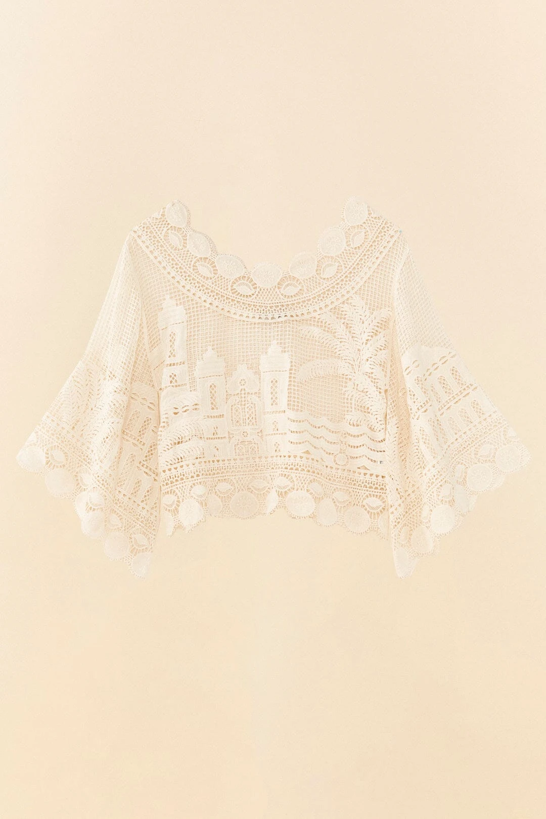 Farm Rio Off-White Morada Boa Guipire Blouse 7 Farm Rio Off-White Morada Boa Guipire Blouse - Image 5