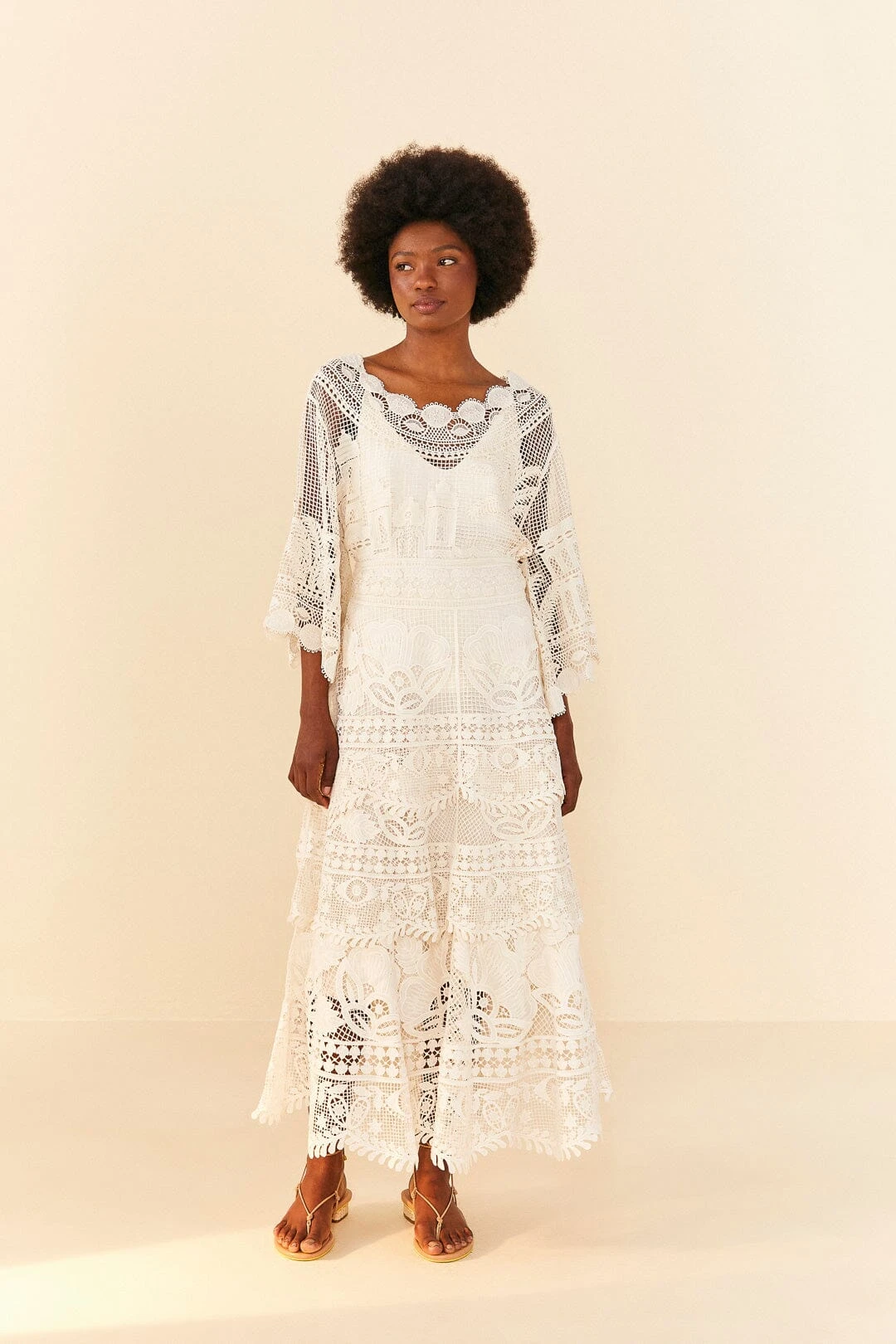 Farm Rio Off White Alucina Luz Guipire Midi Skirt 4 Farm Rio Off White Alucina Luz Guipire Midi Skirt - Image 2