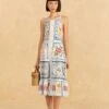 Farm Rio Grandma Gift Embroidered Midi Dress