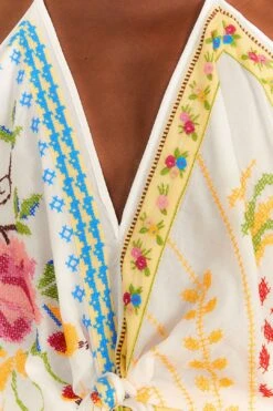 Farm Rio Grandma Gift Embroidered Halter Blouse 12 Farm Rio Grandma Gift Embroidered Halter Blouse -Farm Rio Store 306113 05