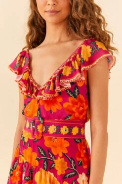 Farm Rio Pink Flowers Tapestry Mini Dress 10 Farm Rio Pink Flowers Tapestry Mini Dress -Farm Rio Store 306144 03