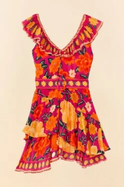 Farm Rio Pink Flowers Tapestry Mini Dress 13 Farm Rio Pink Flowers Tapestry Mini Dress -Farm Rio Store 306144 06