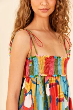 Farm Rio Wonderful Toucans Organic Cotton Midi Dress -Farm Rio Store 306145 03