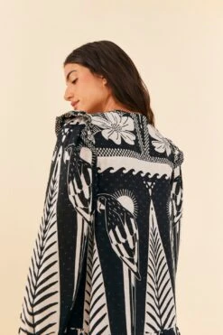 Farm Rio Black Macaw Elegance Long Sleeve Mini Dress -Farm Rio Store 306159 05