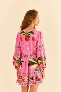 Farm Rio Pink Leopard Forest Mini Dress -Farm Rio Store 306160 04