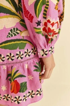 Farm Rio Pink Leopard Forest Mini Dress -Farm Rio Store 306160 05