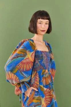 Farm Rio Blue Macaw Flight Mini Dress -Farm Rio Store 306161 03