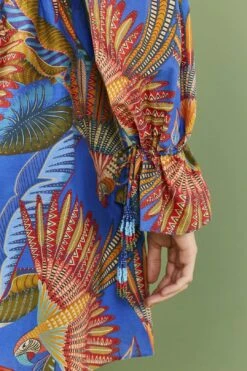 Farm Rio Blue Macaw Flight Mini Dress -Farm Rio Store 306161 05