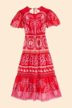 Farm Rio Red Summer Sunrise Midi Dress 13 Farm Rio Red Summer Sunrise Midi Dress -Farm Rio Store 306178 06