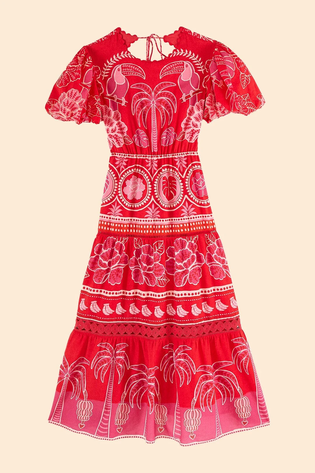 Farm Rio Red Summer Sunrise Midi Dress 8 Farm Rio Red Summer Sunrise Midi Dress - Image 6