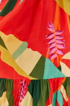 Farm Rio Red Heliconia Midi Dress -Farm Rio Store 306185 05