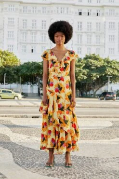 Farm Rio Banana Nest Midi Dress