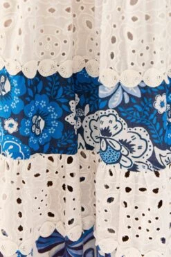 Farm Rio Mixed White And Blue Prints Maxi Dress 10 Farm Rio Mixed White And Blue Prints Maxi Dress -Farm Rio Store 306205 04