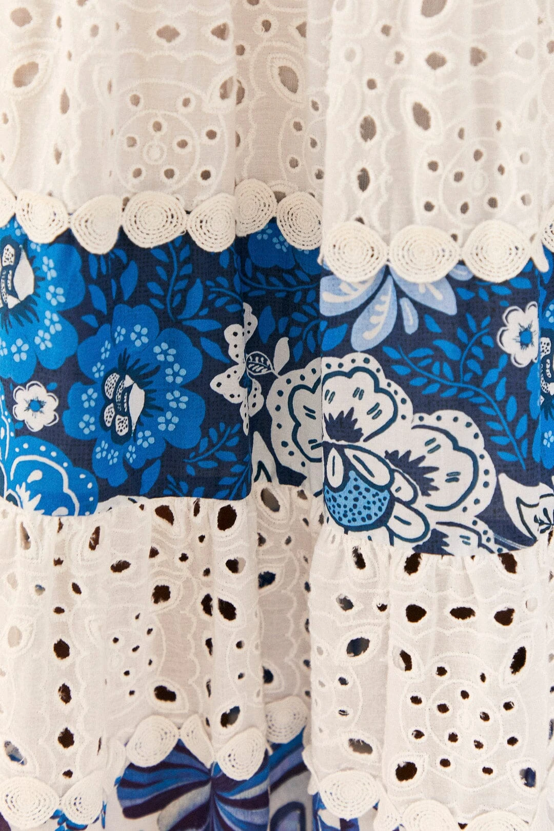 Farm Rio Mixed White And Blue Prints Maxi Dress 6 Farm Rio Mixed White And Blue Prints Maxi Dress - Image 4