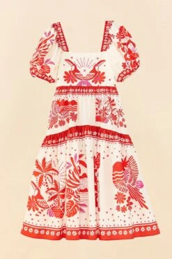 Farm Rio Off-White Rio Tiles Midi Dress -Farm Rio Store 306206 05