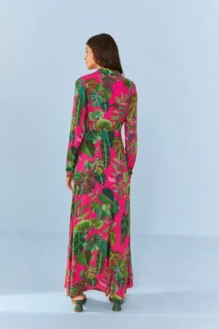Farm Rio Pink Leaves Maxi Dress 11 Farm Rio Pink Leaves Maxi Dress -Farm Rio Store 306210 04