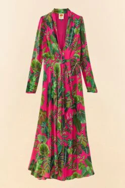 Farm Rio Pink Leaves Maxi Dress 13 Farm Rio Pink Leaves Maxi Dress -Farm Rio Store 306210 06