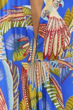 Farm Rio Blue Macaw Flight Maxi Dress 10 Farm Rio Blue Macaw Flight Maxi Dress -Farm Rio Store 306211 04